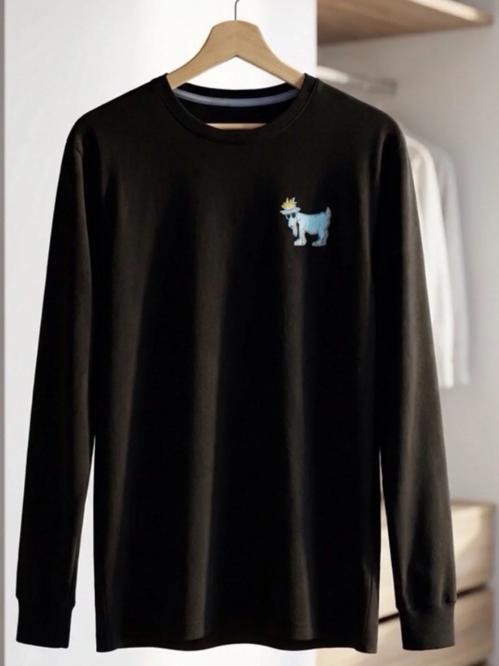 GOAT USA Long Sleeve Tee Black Goat Back Graphic Chest Logo Size M - Picture 12 of 13